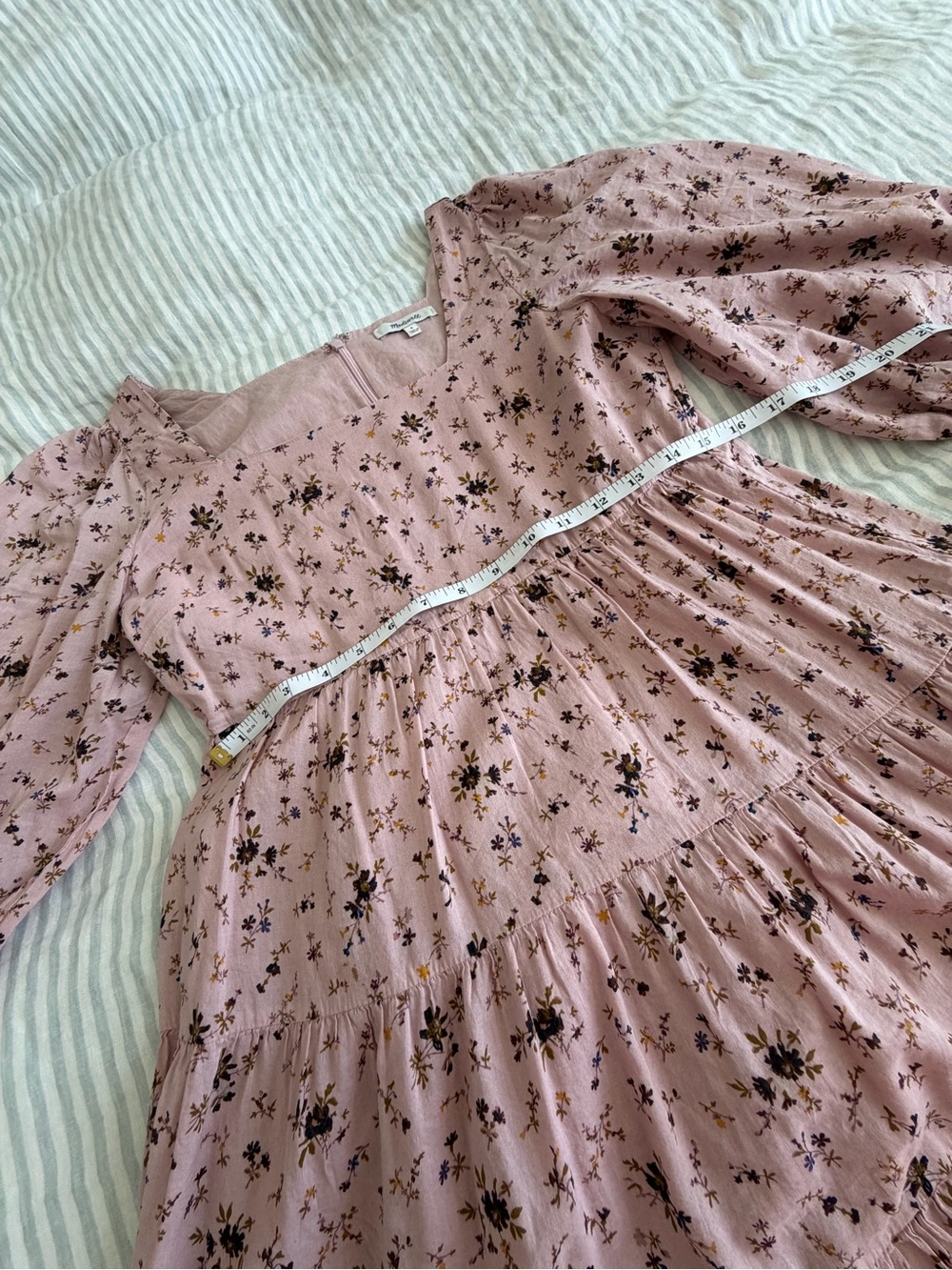 Madewell Pink Floral Puff Sleeve Dress - Picture 7 of 9